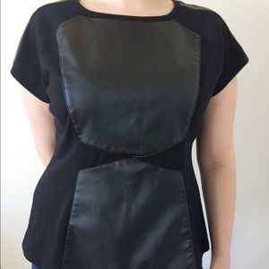 Worthington, Faux Leather, Peplum Top